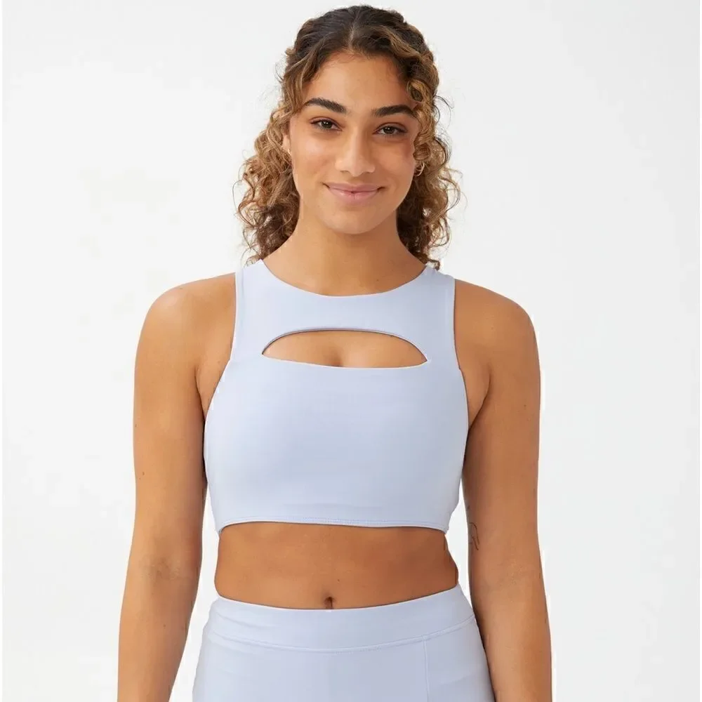 COTTON ON Women's Smoothing Cut Out Vestlette Top Blue iced sky
